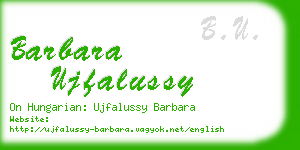 barbara ujfalussy business card